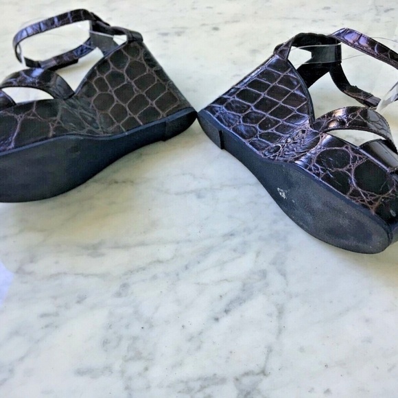 AUTHENTIC ROBERT CLERGERIE WEDGE PLATFROM SANDALS 38.5 - 8 1/2 - Picture 7 of 7